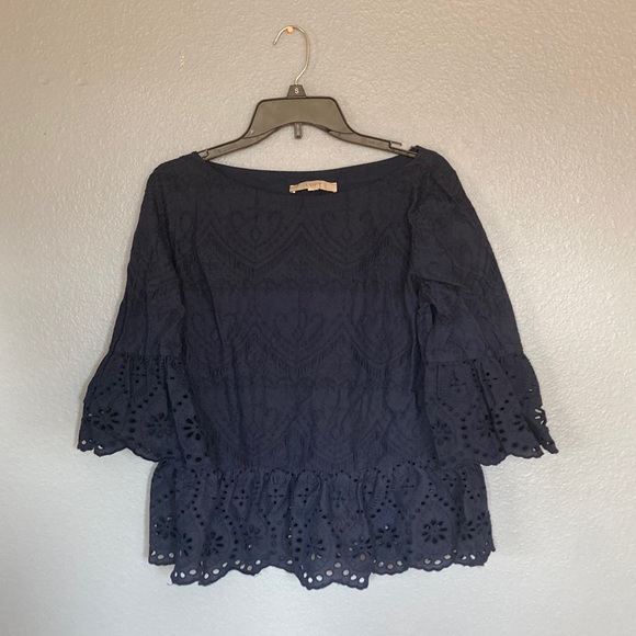 LOFT Tops - LOFT Navy blue blouse size medium